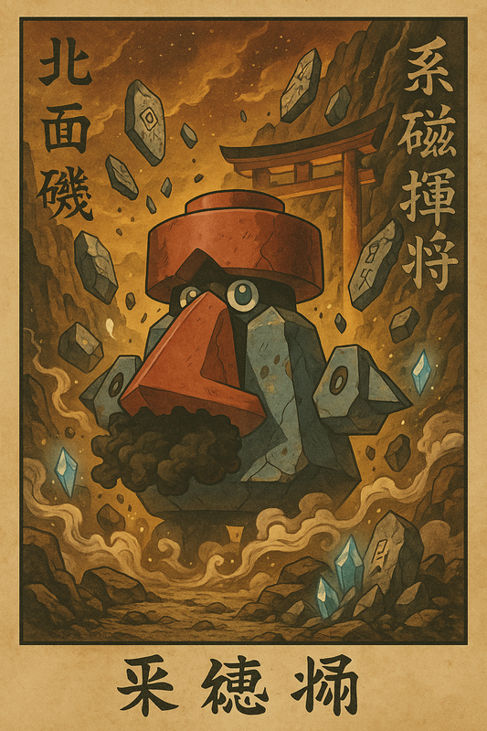 Japanese Retro Probopass Poster – Ancient Pokémon Wall Art Print