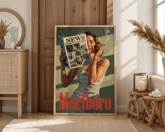 Silk & Smoke Poster – Retro Vibe, Soft Power Decor