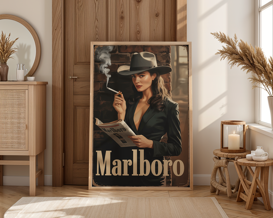Marlboro Muse Poster — Retro Cowboy Chic Wall Art with Edge