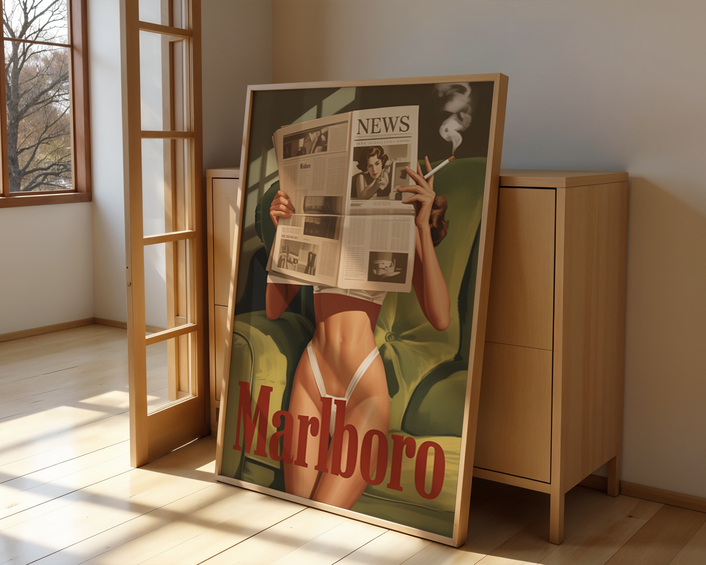 No Headlines, Just Her — Vintage-Style Feminist Poster