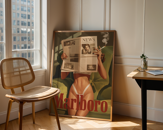 No Headlines, Just Her — Vintage-Style Feminist Poster