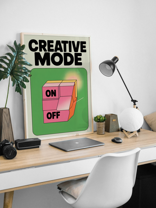 Creative Mode Poster – Retro Switch Art Print for Creatives & Designers