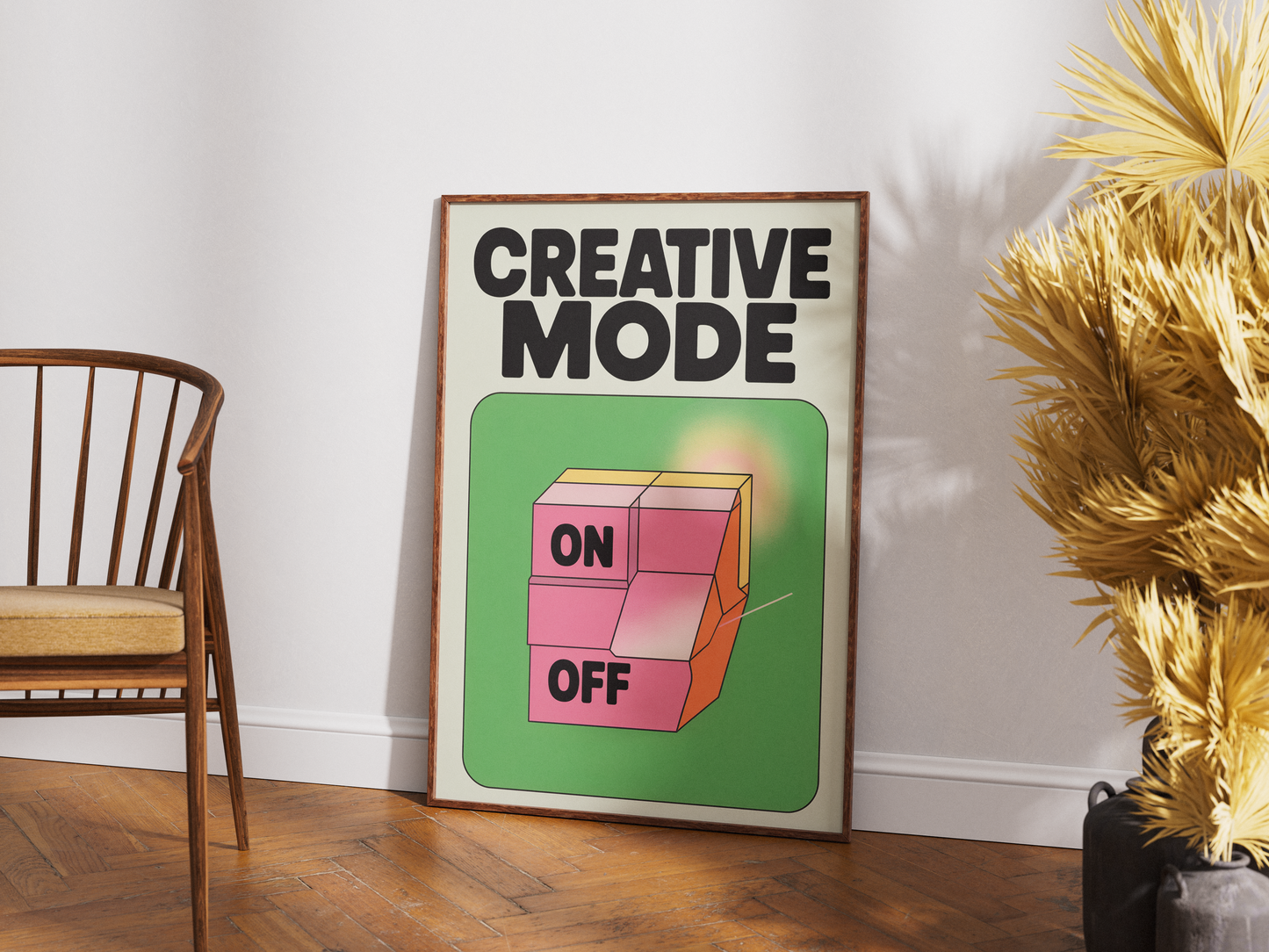 Creative Mode Poster – Retro Switch Art Print for Creatives & Designers