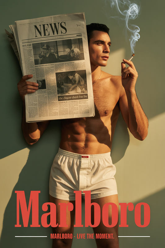 Vintage Aesthetic Poster with Newspaper & Boxer Guy
