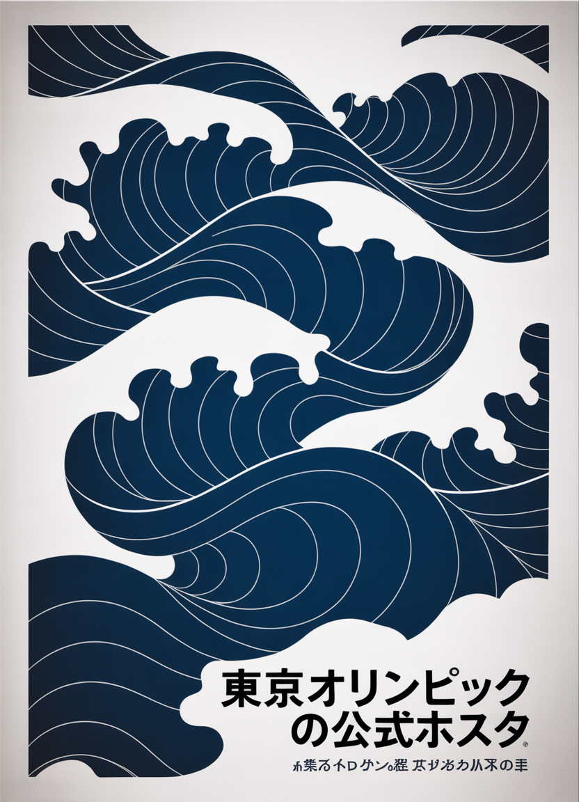 Japanese Wave Poster – Minimalist Tokyo Style Ocean Art Print