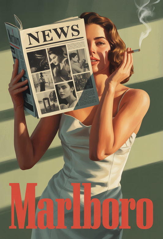 Silk & Smoke Poster – Retro Vibe, Soft Power Decor