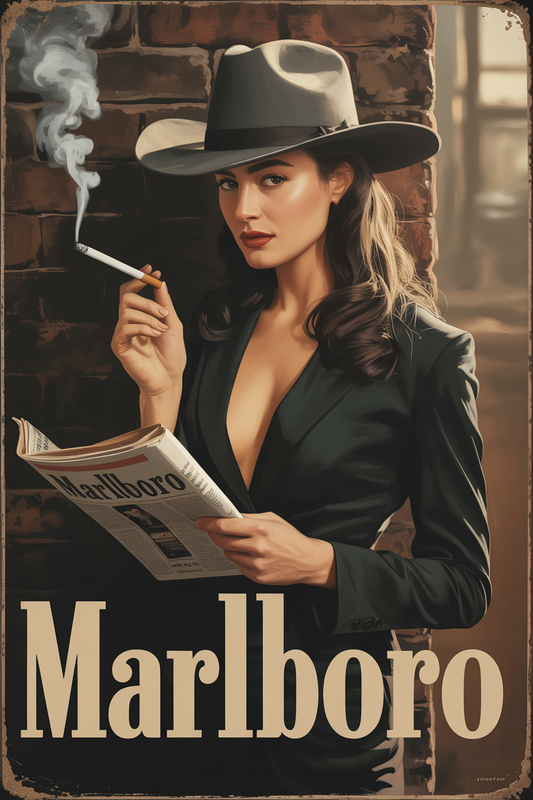 Marlboro Muse Poster — Retro Cowboy Chic Wall Art with Edge