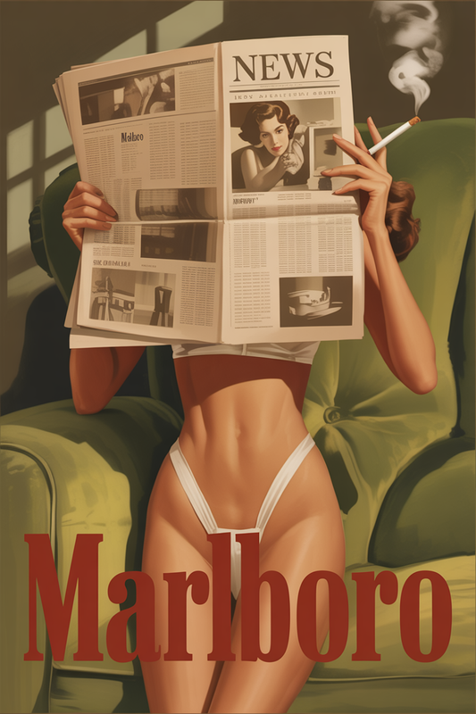 No Headlines, Just Her — Vintage-Style Feminist Poster