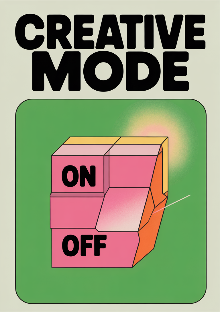 Creative Mode Poster – Retro Switch Art Print for Creatives & Designers